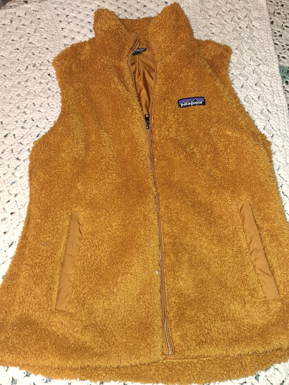PatagoniaWomens Small Teddy Fleece Vest - Mustard